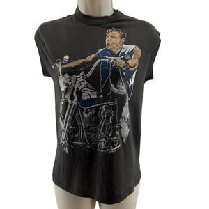 Vintage Miller Harley Davidson Ronald Reagan Sleeveless T Shirt Size Medium